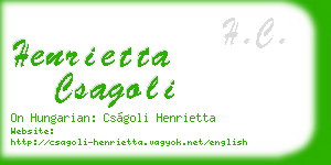 henrietta csagoli business card